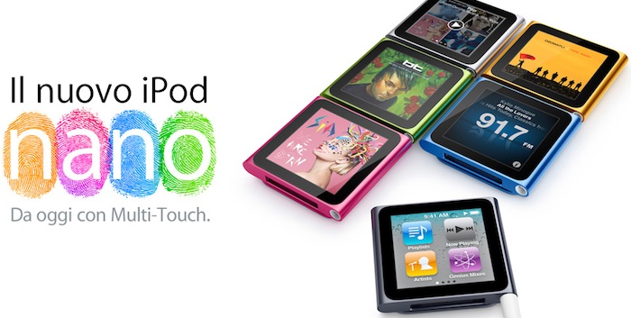 Nuovo iPod nano con multi touch
